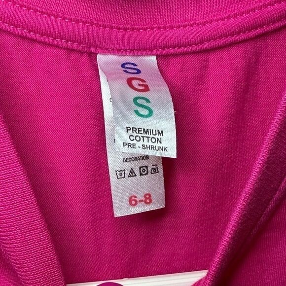 Girl PRINCESS 1 St. Kitts Pink Shirt Size 6-8, New Never Worn - Picture 2 of 3